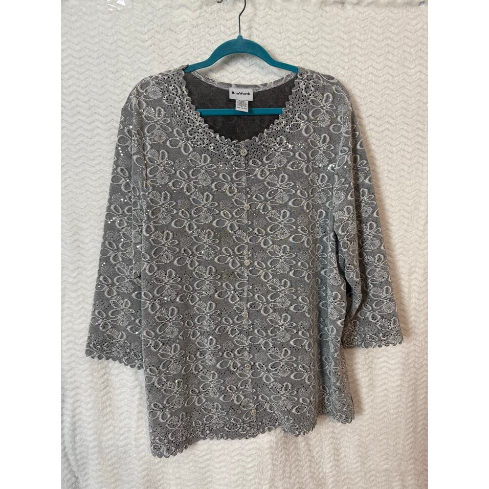 Silver bling top Bons Worth XL Super cute Light weight so doesnt weigh you down
